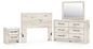Lawroy Full Panel Headboard with Mirrored Dresser and Nightstand