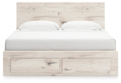 Lawroy King Panel Storage Bed with Mirrored Dresser and Chest