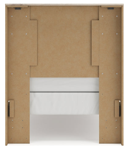 Lawroy Twin Panel Bed with Storage with Mirrored Dresser and Chest