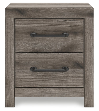 Graystorm Full Panel Bed with Mirrored Dresser, Chest and Nightstand