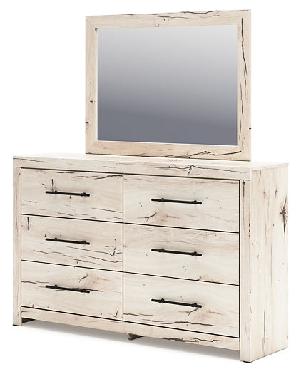 Lawroy King Panel Headboard with Mirrored Dresser and Chest