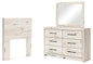 Lawroy Twin Panel Headboard with Mirrored Dresser