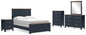 Landocken Full Panel Bed with Mirrored Dresser, Chest and Nightstand