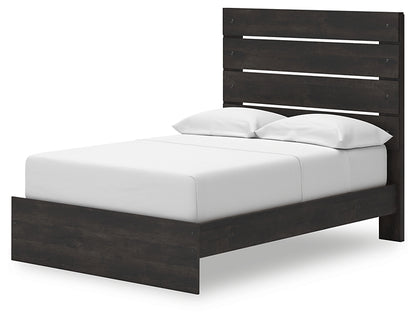 Hollivern Full Panel Bed with Storage with Mirrored Dresser