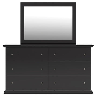 Maribel Full Panel Bed with Mirrored Dresser, Chest and Nightstand