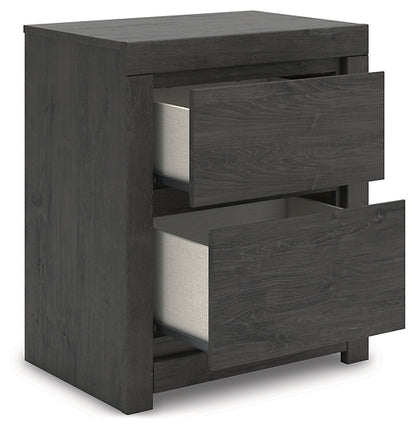 Queen Panel Bed with Mirrored Dresser, Chest and Nightstand