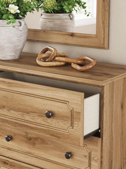 Aleaport Full Panel Bed with Mirrored Dresser and Nightstand