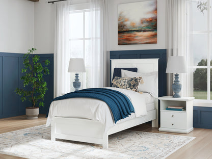 Bostwick Shoals Twin Panel Bed with Mirrored Dresser