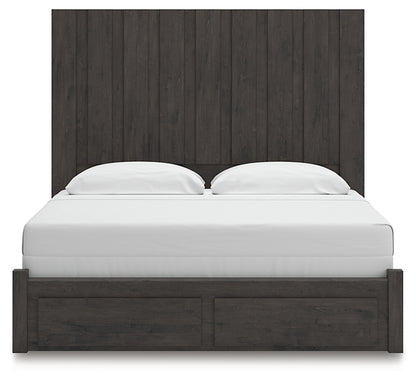 Fraluna King Panel Storage Bed with Mirrored Dresser