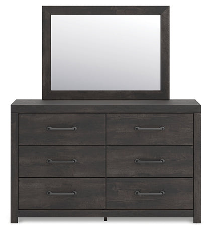 Hollivern Full Panel Bed with Mirrored Dresser, Chest and Nightstand