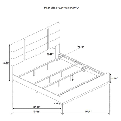 Ines 5-piece Eastern King Bedroom Set Navy and White High Gloss