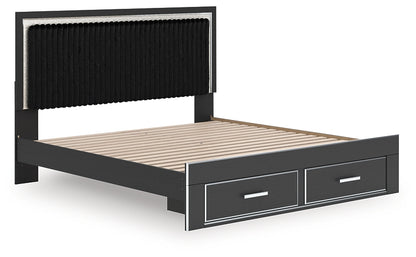 Zuraleus King Upholstered Panel Storage Bed