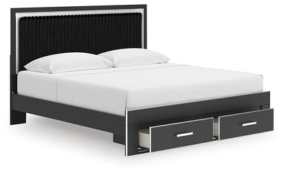 Zuraleus King Upholstered Panel Storage Bed