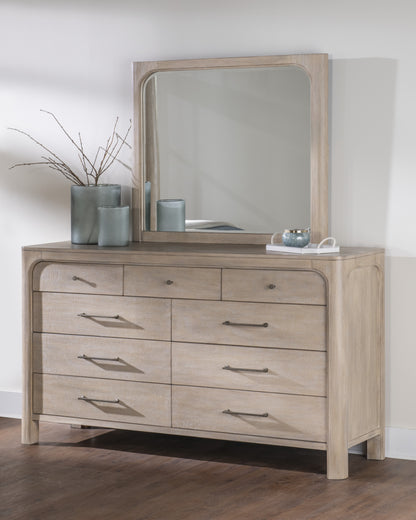 Solano 9-drawer Bedroom Dresser with Mirror Weathered Mango