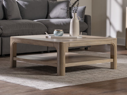 Solano Square Wood Cocktail Coffee Table Weathered Mango