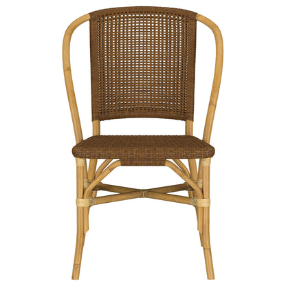 Lexley Woven Rattan Dining Side Chair Brown (Set of 2)