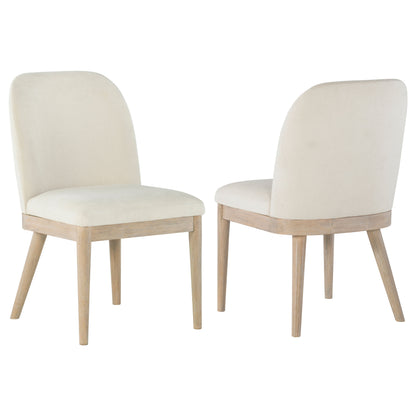 Solano Upholstered Dining Side Chair Beige (Set of 2)