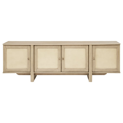 Kailani 79-inch 4-door Cane TV Stand Media Console Beige Oak