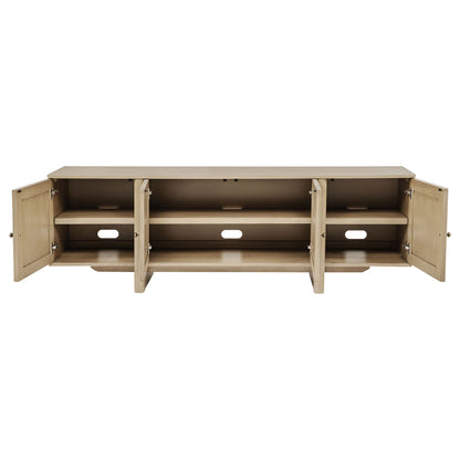 Kailani 79-inch 4-door Cane TV Stand Media Console Beige Oak