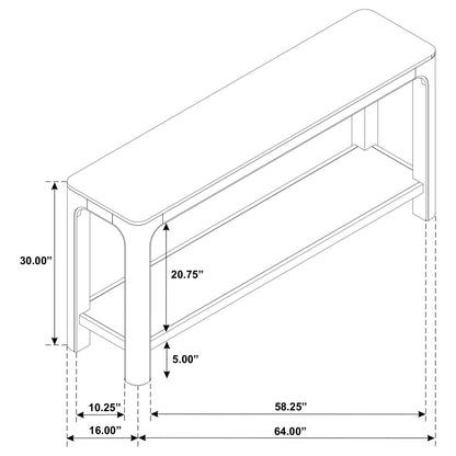 Solano 64-inch Entryway Console Sofa Table Weathered Mango