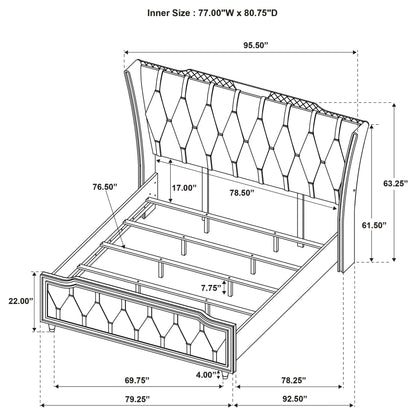 Lorient 5-piece Eastern King Bedroom Set Black