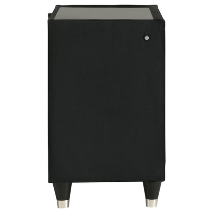 Lorient 2-drawer LED Nightstand with USB Black