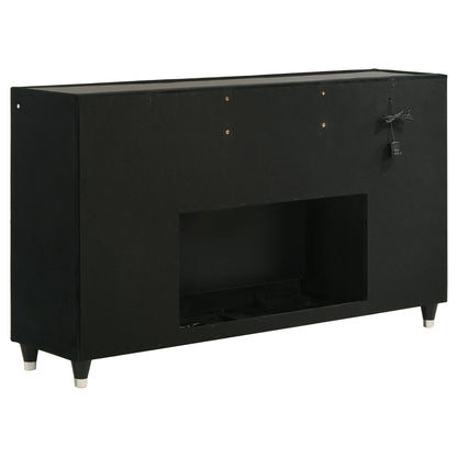 Lorient 8-drawer LED Bedroom Flame Box Dresser Black