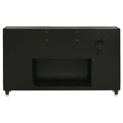 Lorient 8-drawer LED Bedroom Flame Box Dresser Black