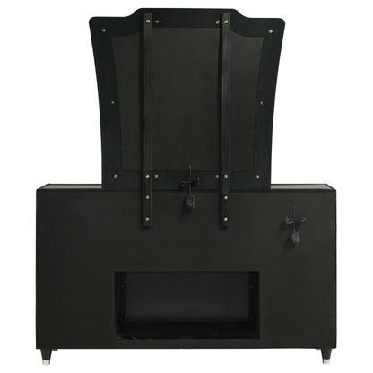 Lorient 8-drawer LED Flame Box Dresser and Mirror Black