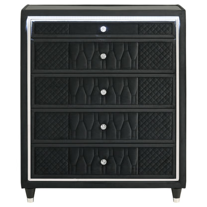 Lorient 5-drawer LED Chest of Drawers Black