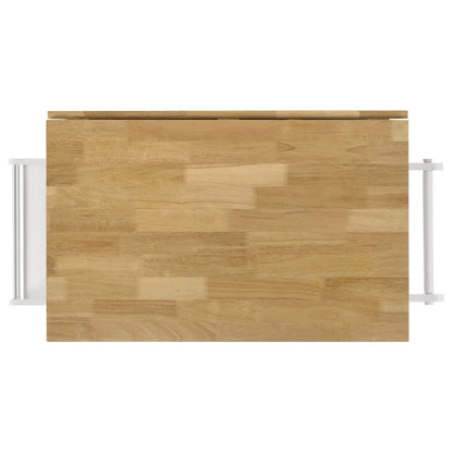 Jalen 3-door Mobile Kitchen Cart Natural Brown and White