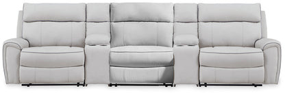 Social Pointe 5-Piece Reclining Sectional with Storage Consoles