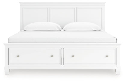 Fortman King Panel Storage Bed with Mirrored Dresser