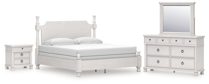 Rowlenstown King Poster Bed, Dresser, Mirror and Nightstand