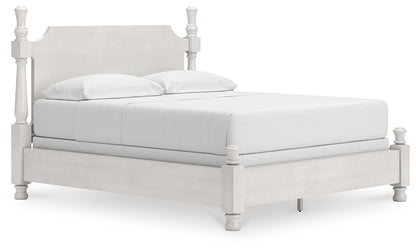 Rowlenstown California King Poster Bed, Dresser, Mirror and Nightstand