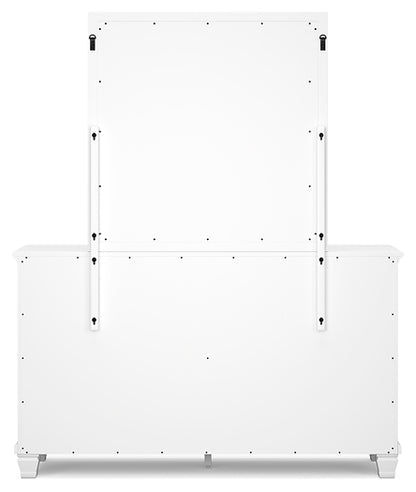 Fortman Queen Panel Storage Bed with Mirrored Dresser