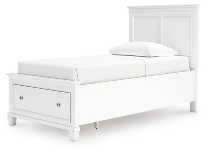 Fortman Twin Panel Storage Bed, Dresser, Mirror and Nightstand