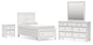 Fortman Twin Panel Storage Bed, Dresser, Mirror and Nightstand