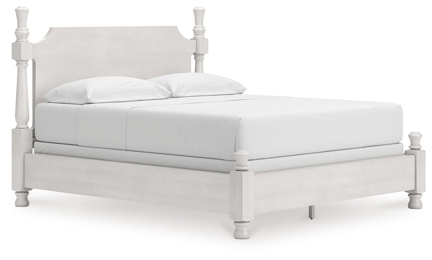 Rowlenstown California King Poster Bed, Dresser and Mirror